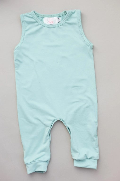 Solid Color Tank One-Piece Jogger
