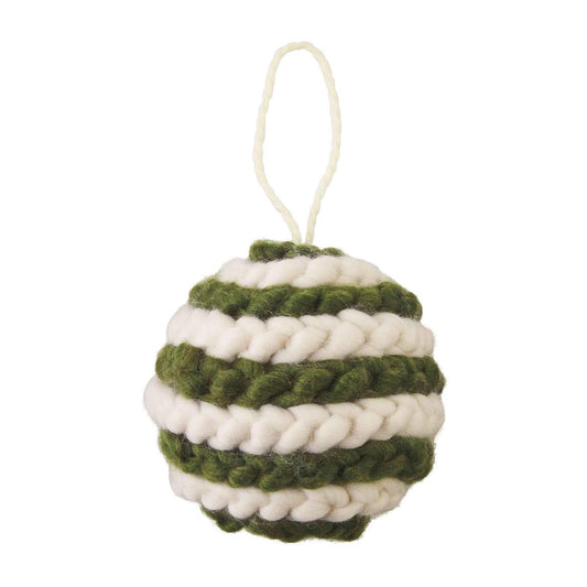 Green Wool Ball Ornament