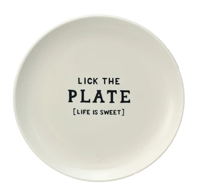 Stoneware Plate w/ Saying