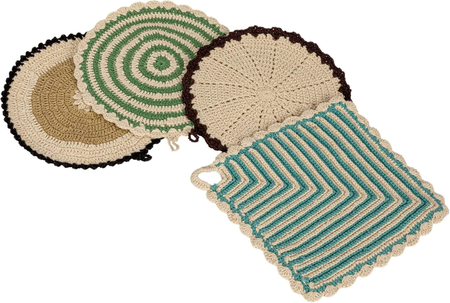 Cotton Crocheted Pot Holder, 4 Styles