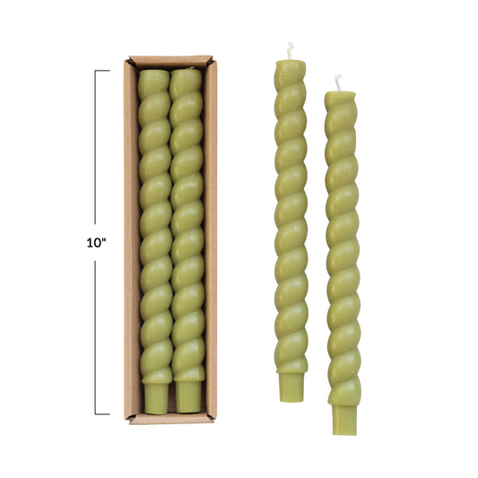 2pk Unscented Twisted Taper Candle