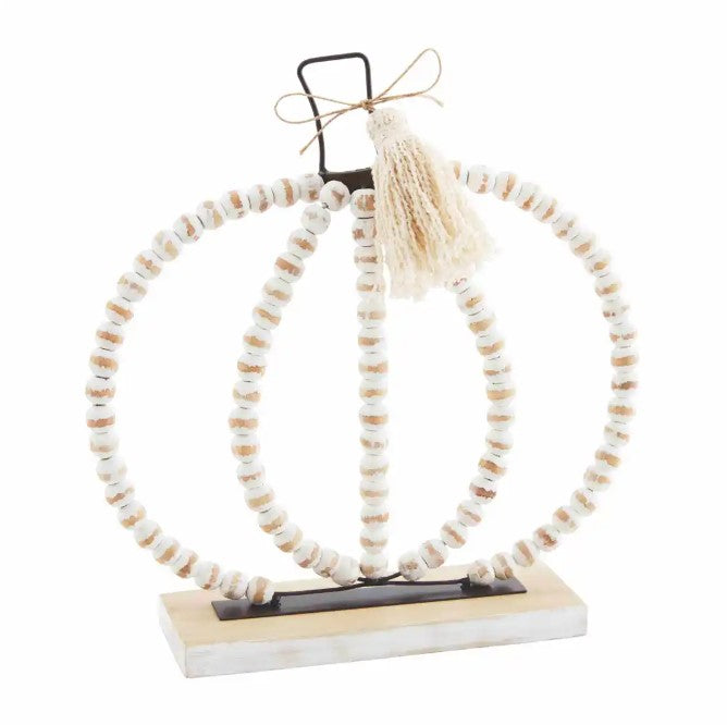 Med. Beaded Pumpkin Sitter