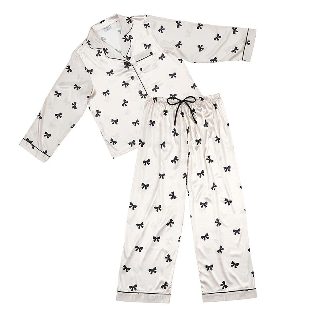 Long Sleeve Bow Adult PJ Set