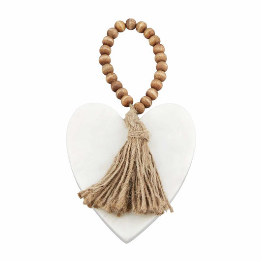 Heart Wood Marble Ornament
