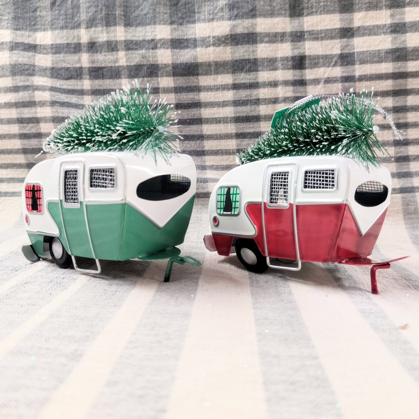 Tin Camper w/ Tree Ornament