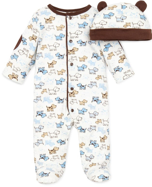 Cute Puppies Footie w/ Hat