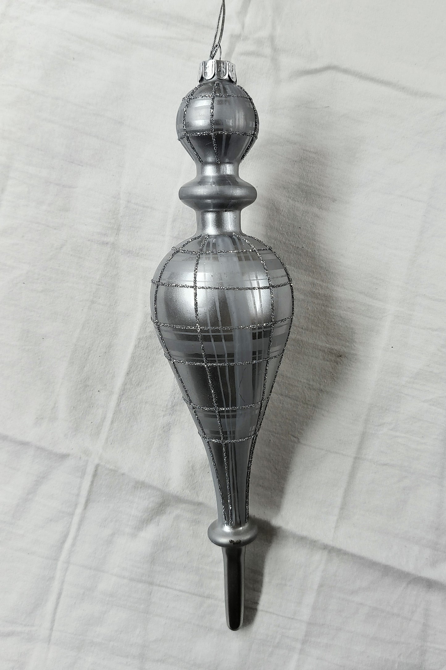 10.5" Plaid Finial Ornament