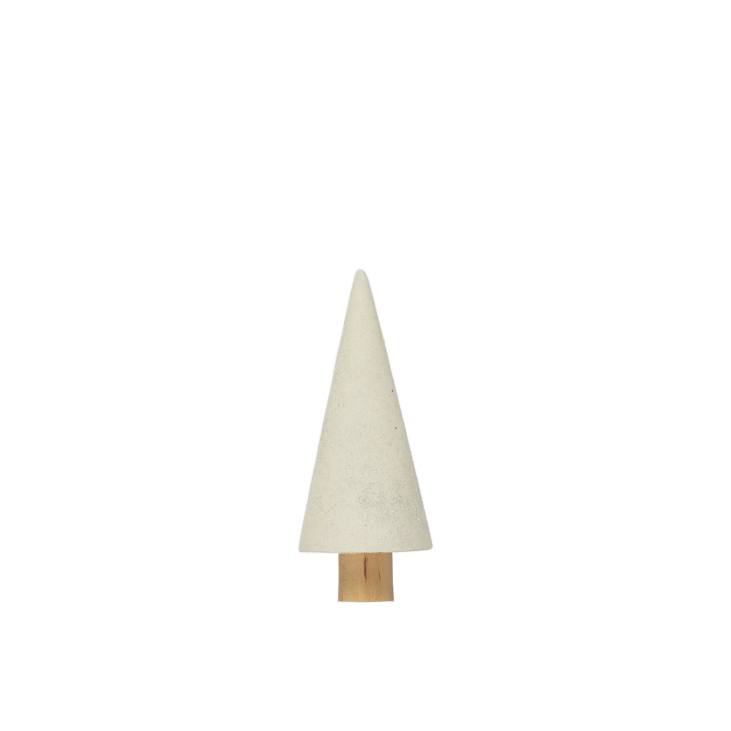 S 1-3/4" Rnd X 7"H Flocked Wood Trees, White