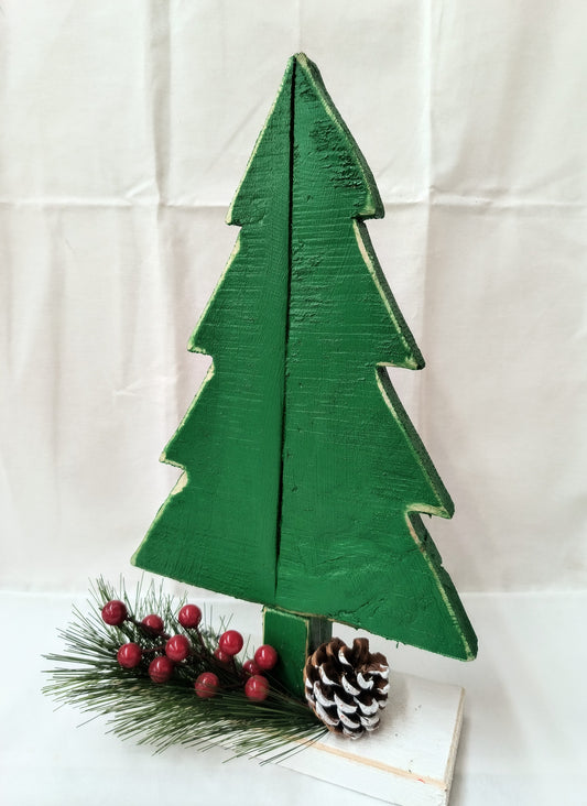 Wooden Christmas Tree Table Top Decor