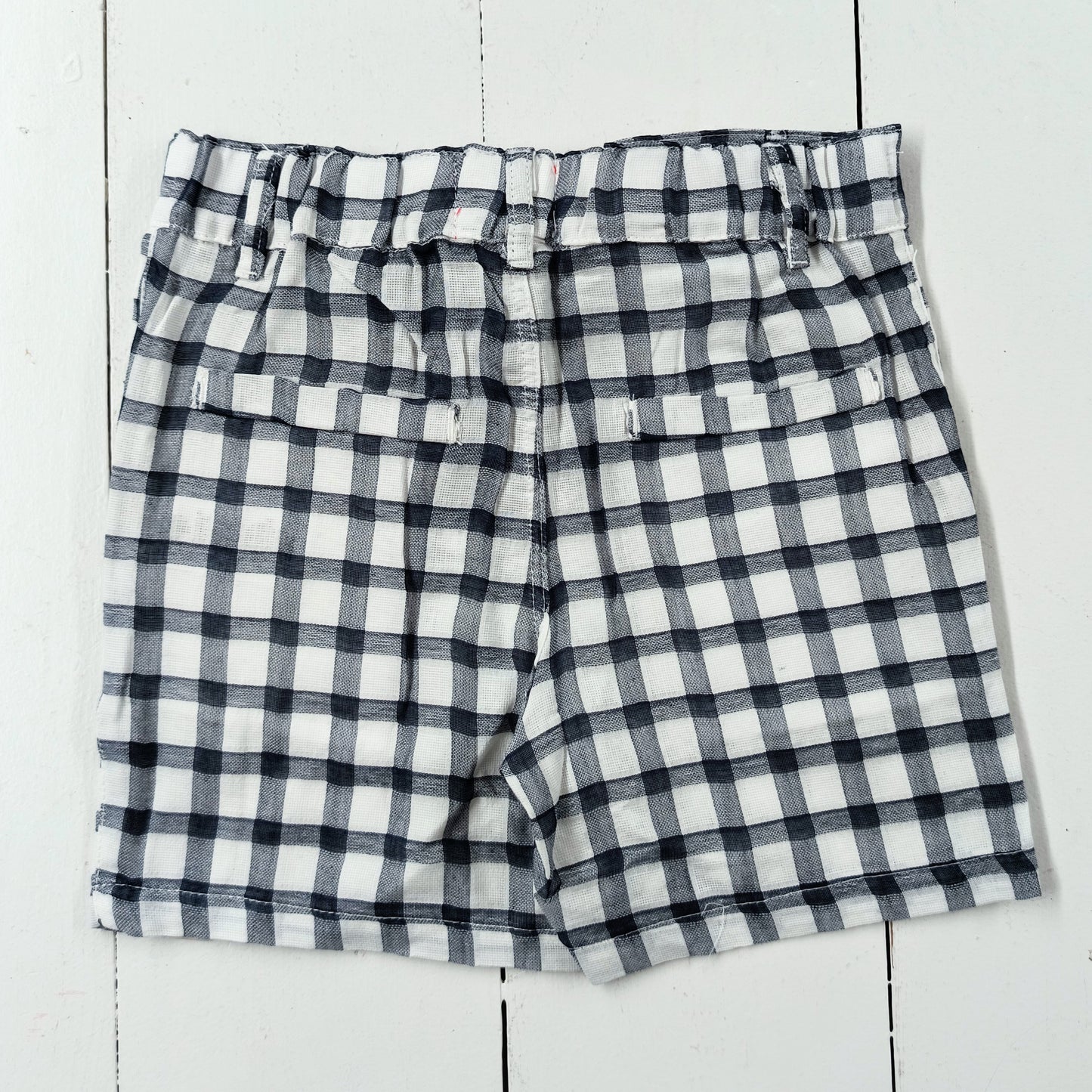 Navy & White Plaid Shorts