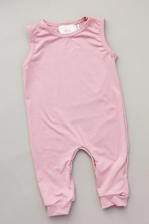 Solid Color Tank One-Piece Jogger