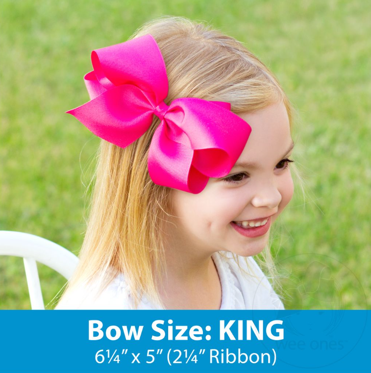 King Hair Bow w/ Moonstitch & Firework Embroidery