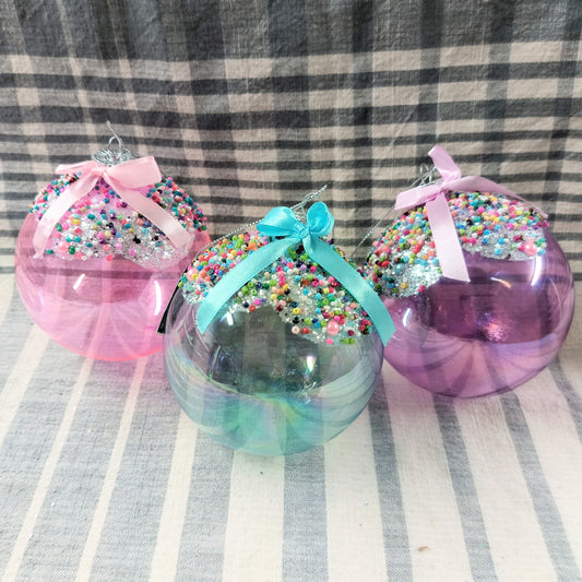 Glass Bubblegum Ball Ornament