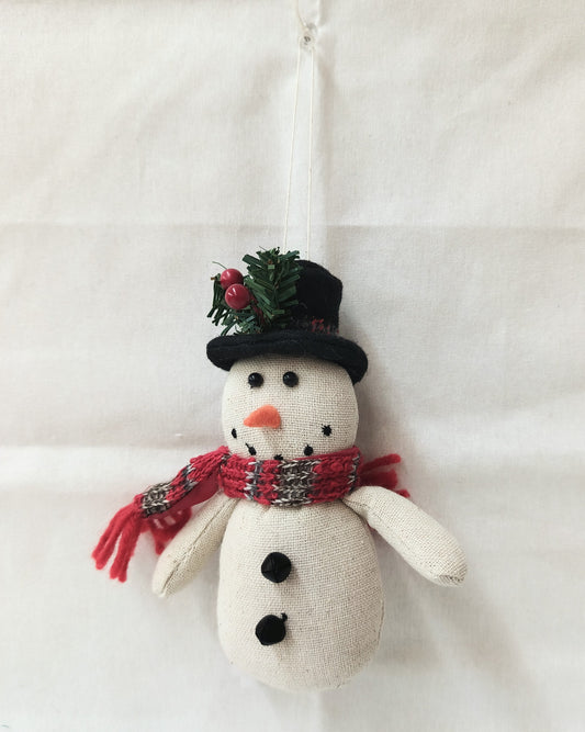Fabric Snowman Ornament