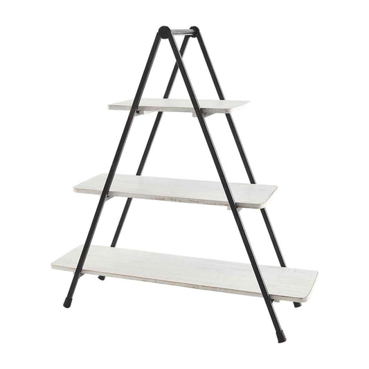 White Three Tier Wood Server