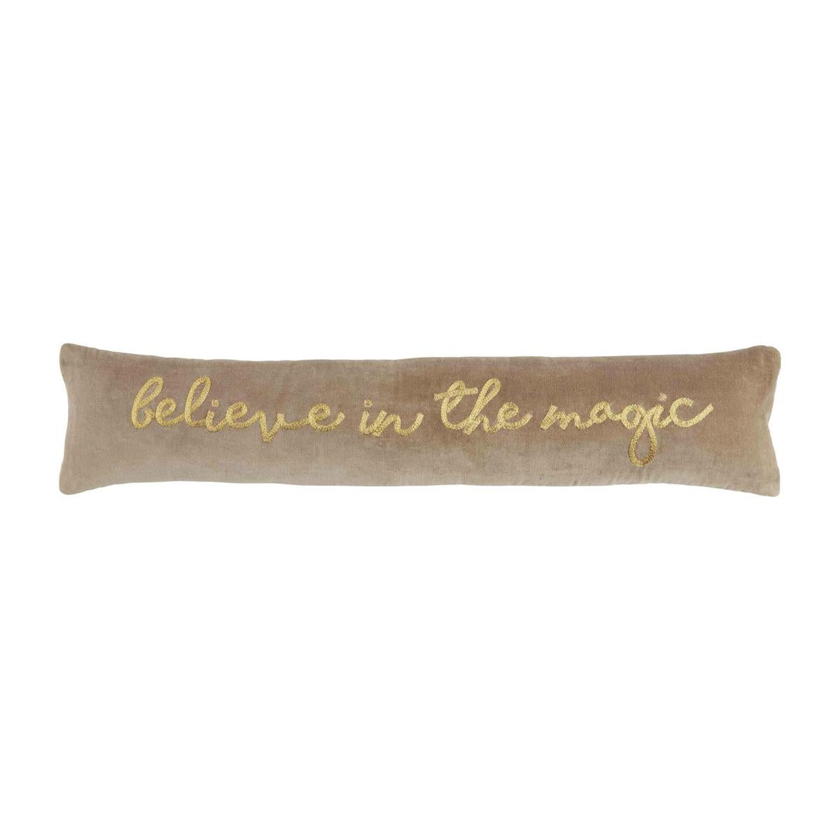 Taupe Long Velvet Pillow