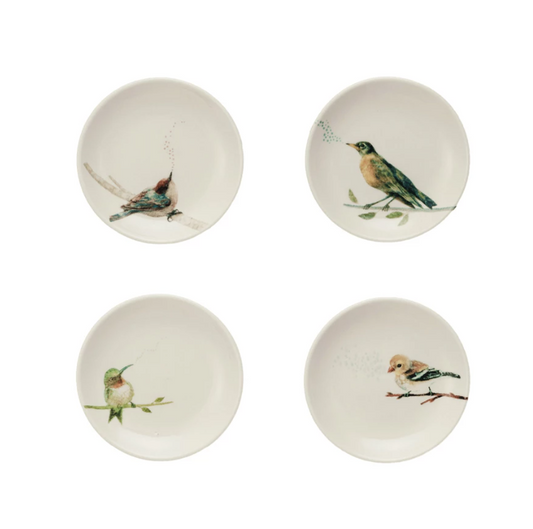 Stoneware Dish w/ Bird on Branch