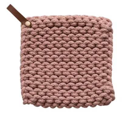 8" Square Cotton Pot Holder w/ Loop