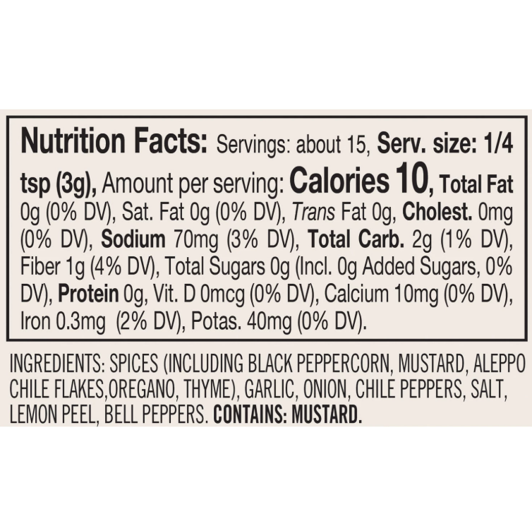 Mediterranean Spice Blend 1.6oz Glass Jar