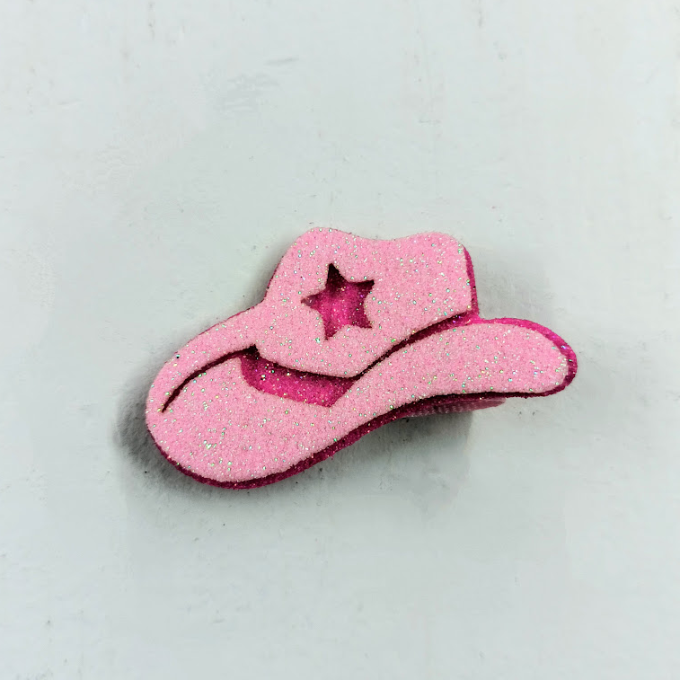 Glittered Cowgirl Hat Hair Clip