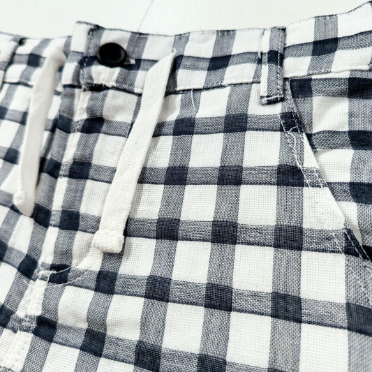 Navy & White Plaid Shorts