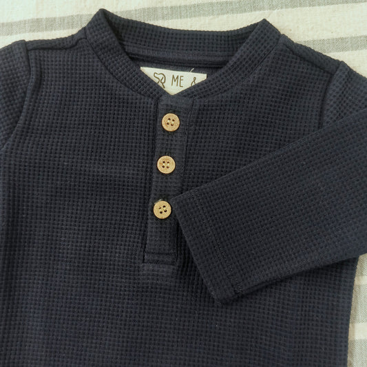Waffle Shirt - Navy Blue