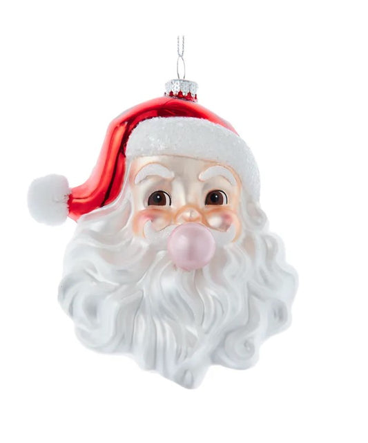 Bubblegum Santa Glass Ornament
