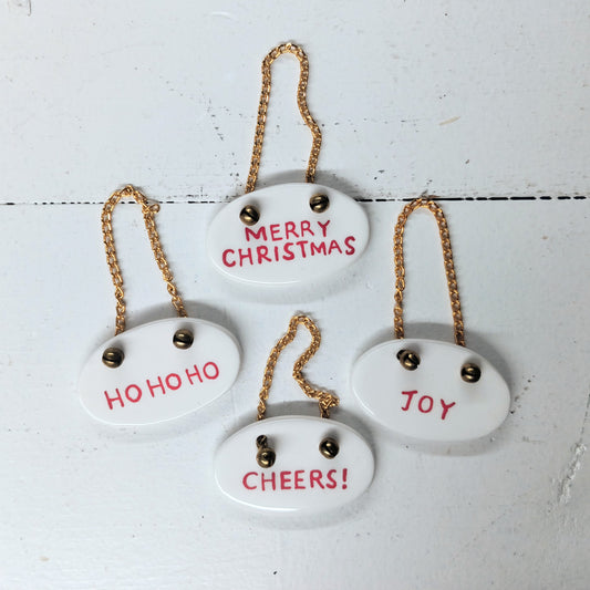 Ceramic Christmas Word Ornament