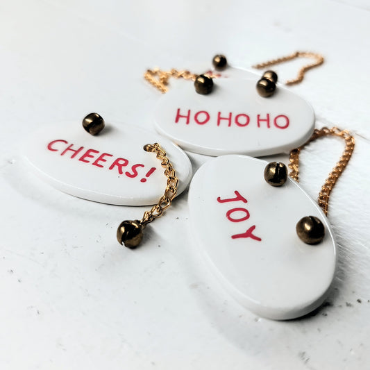 Ceramic Christmas Word Ornament