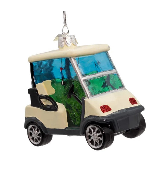Glass Golf Cart Ornament