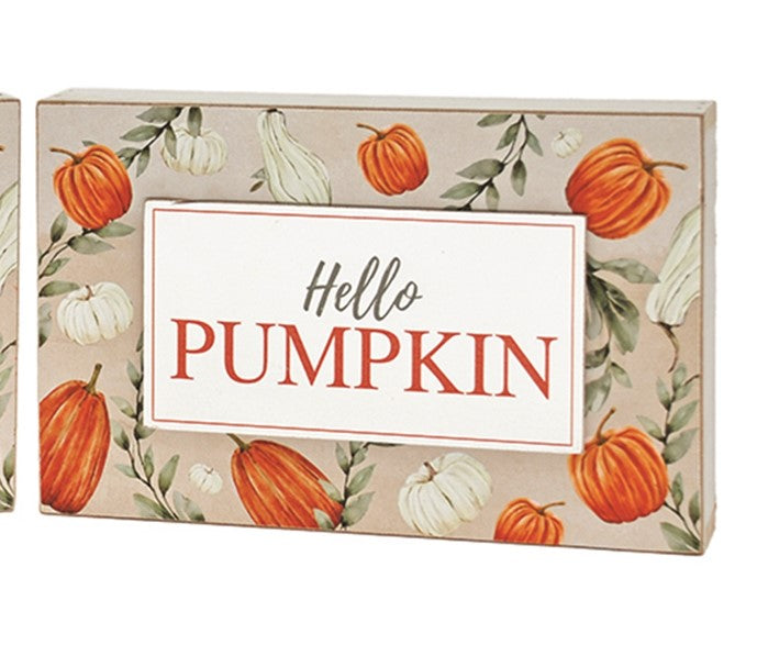 Pumpkin Block Sign