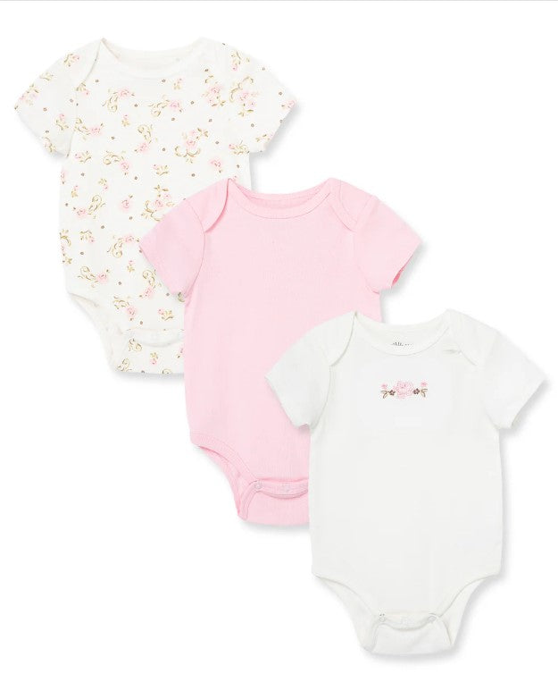 Vintage Rose Bodysuits - 3pk