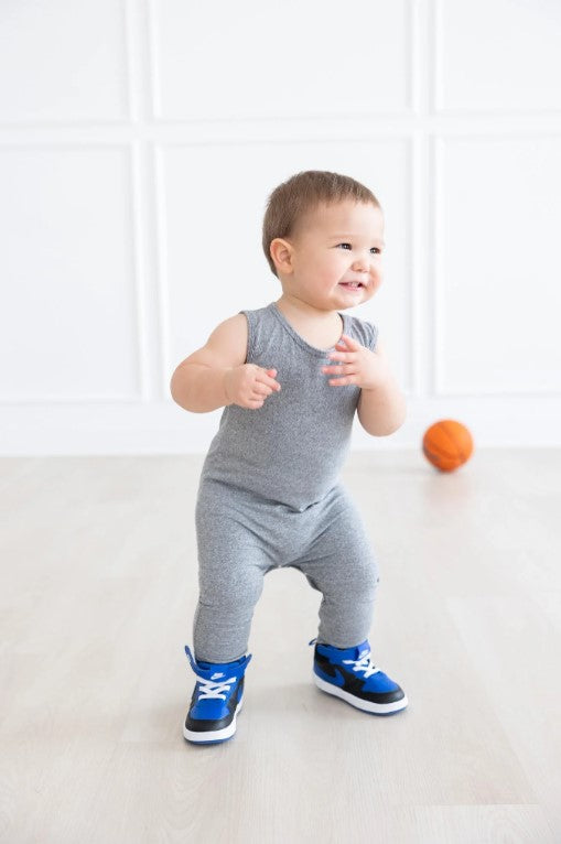 Solid Color Tank One-Piece Jogger