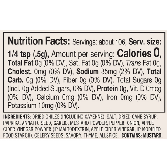 Nashville Hot Seasoning 1.9oz Glass Jar