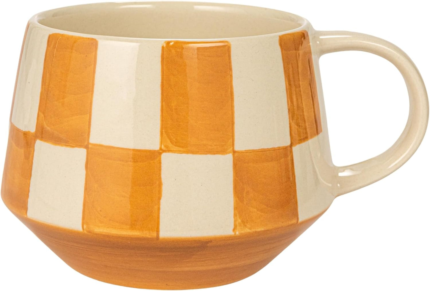 10 oz. Stoneware Mug w/ Check Pattern, 4 Colors