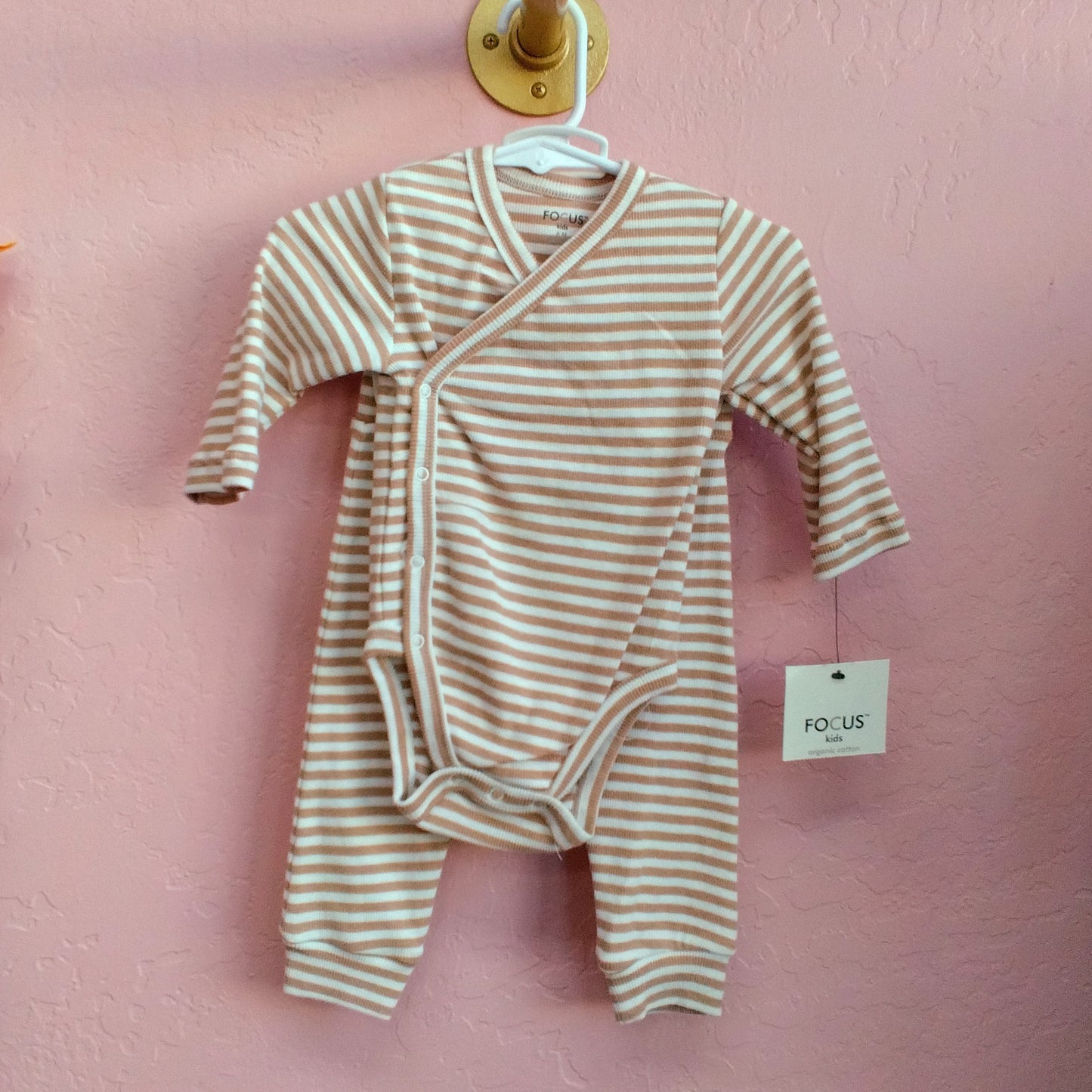 Brown Striped Onesie Set