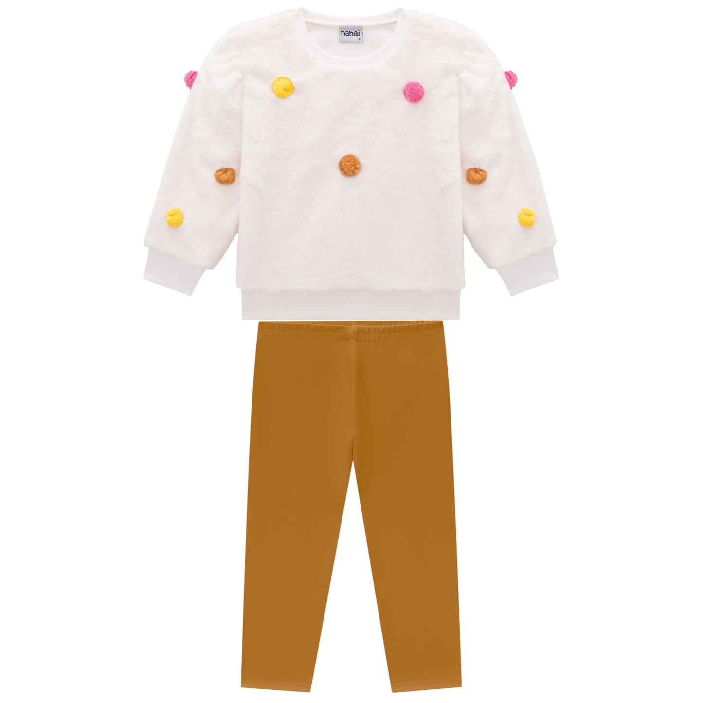 Fluffy Pom-Pom Sweatshirt w/ Leggings