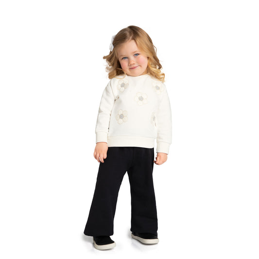 Girls Embroidered Daisy Sweatshirt
