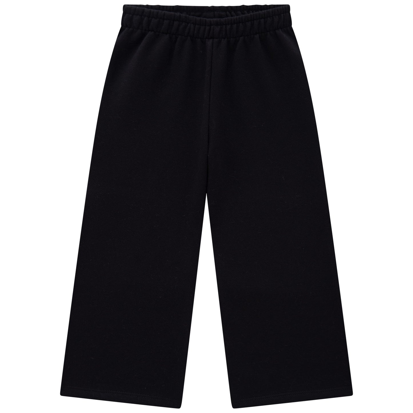 Girls Black Wide-Leg Sweatpants