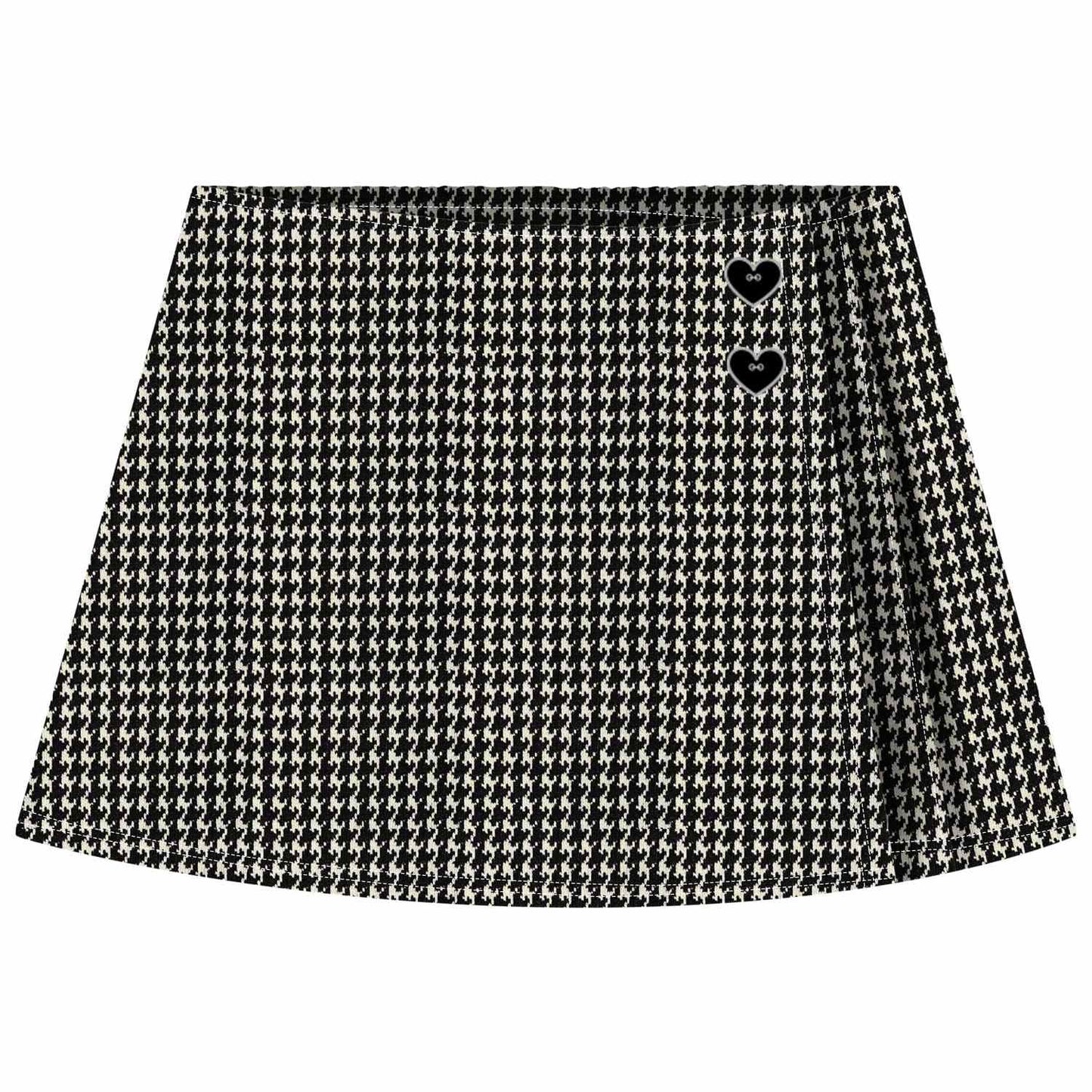 Girls Black & White Houndstooth Skorts