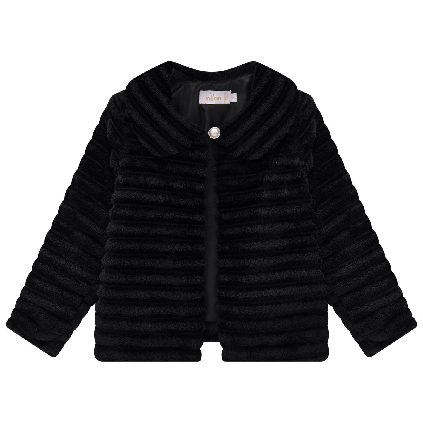 Girls Fluffy Black Coat