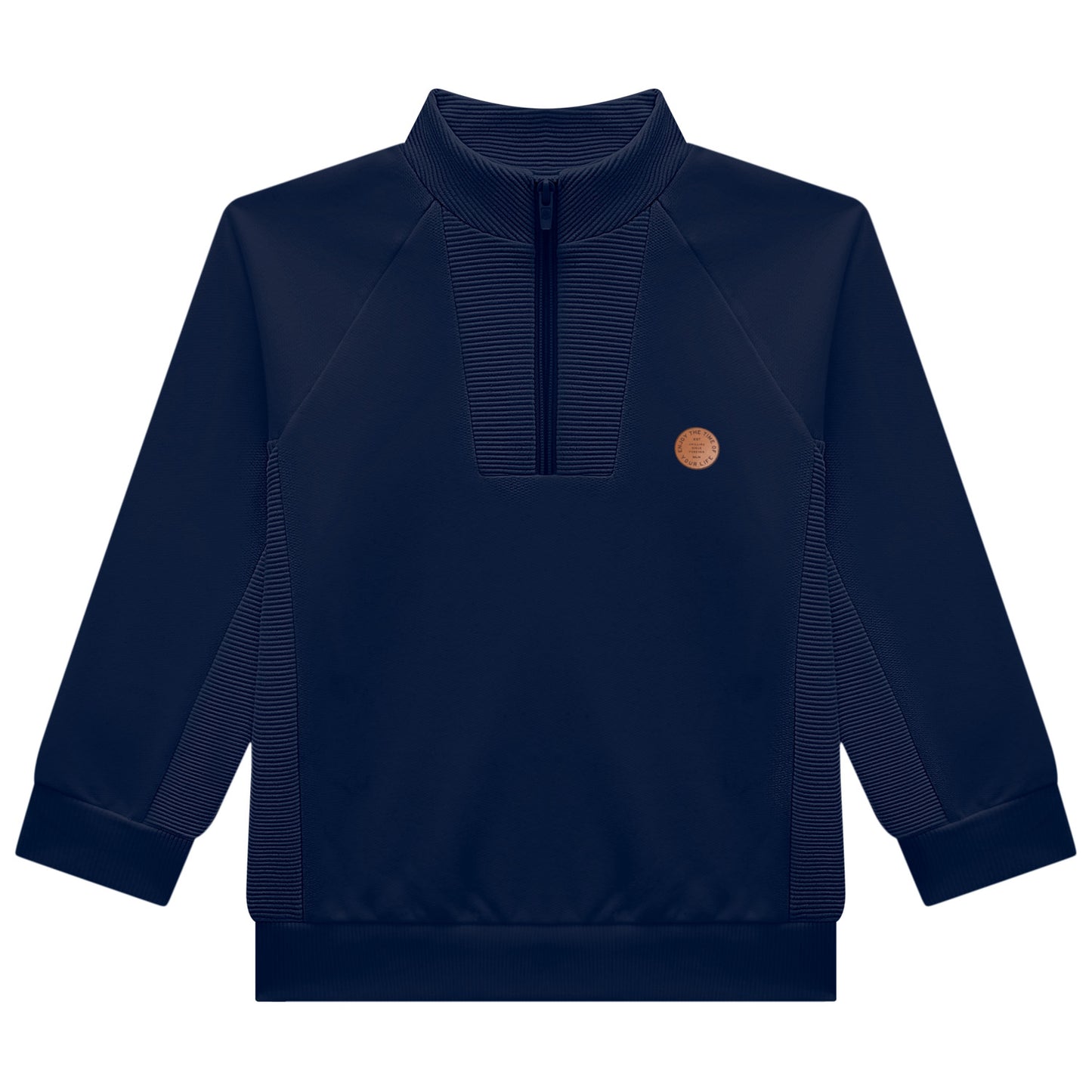 Boys Navy Blue Textured Sweatshirt