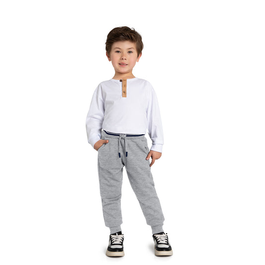 Boys Light Grey Drawstring Sweatpants