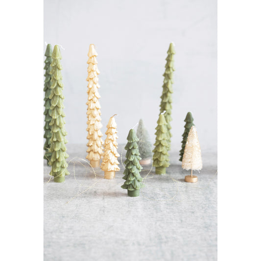 Unscented Green Tree Shaped Taper Candles