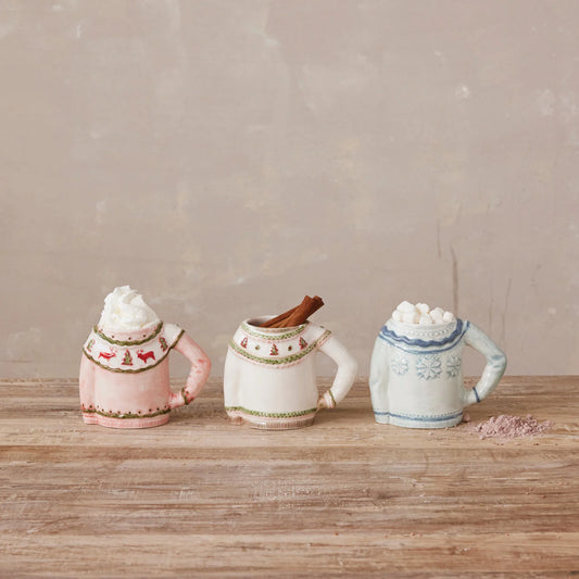 Stoneware Sassy Sweater Shaped Mug, 3 Styles