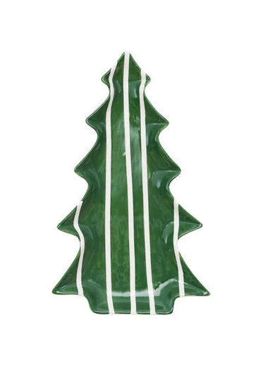 Striped Ceramic Tree Shaped Plate