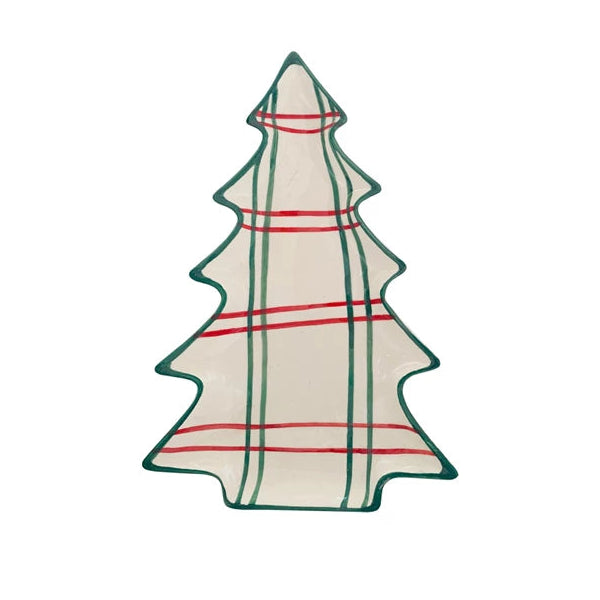 Plaid Ceramic Tree Shaped Plate