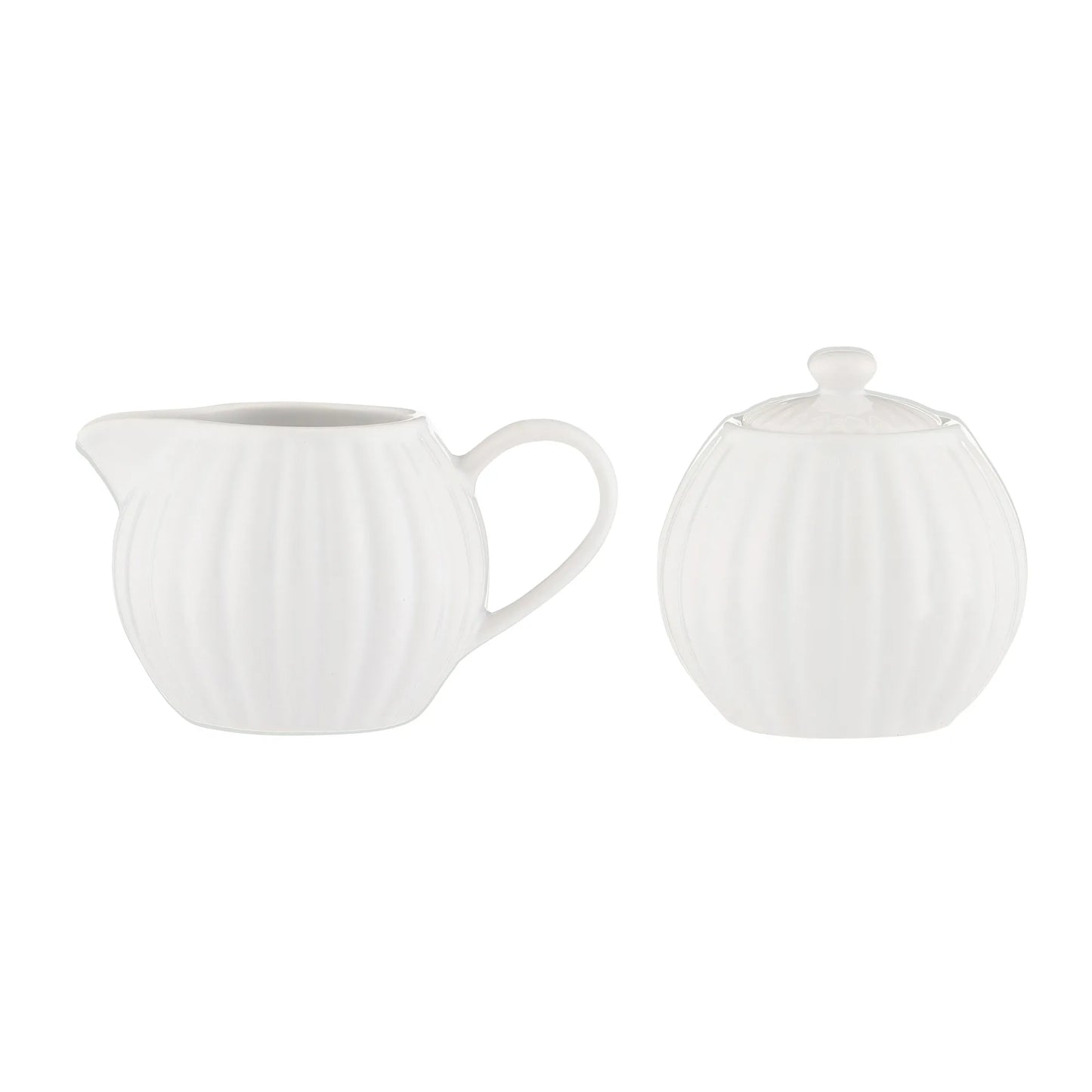 Milk Jug & Sugar Bowl White