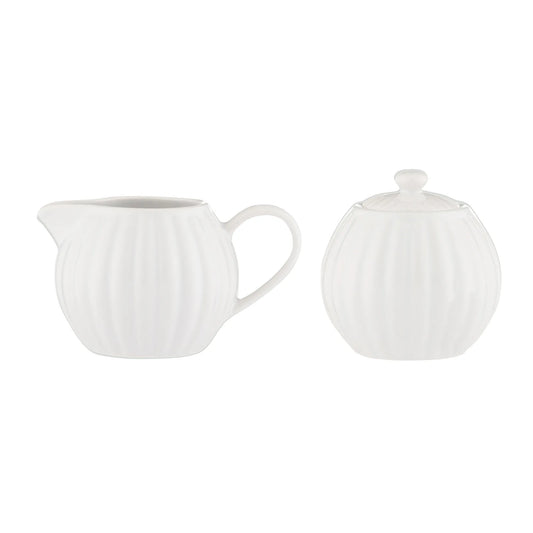 Milk Jug & Sugar Bowl White