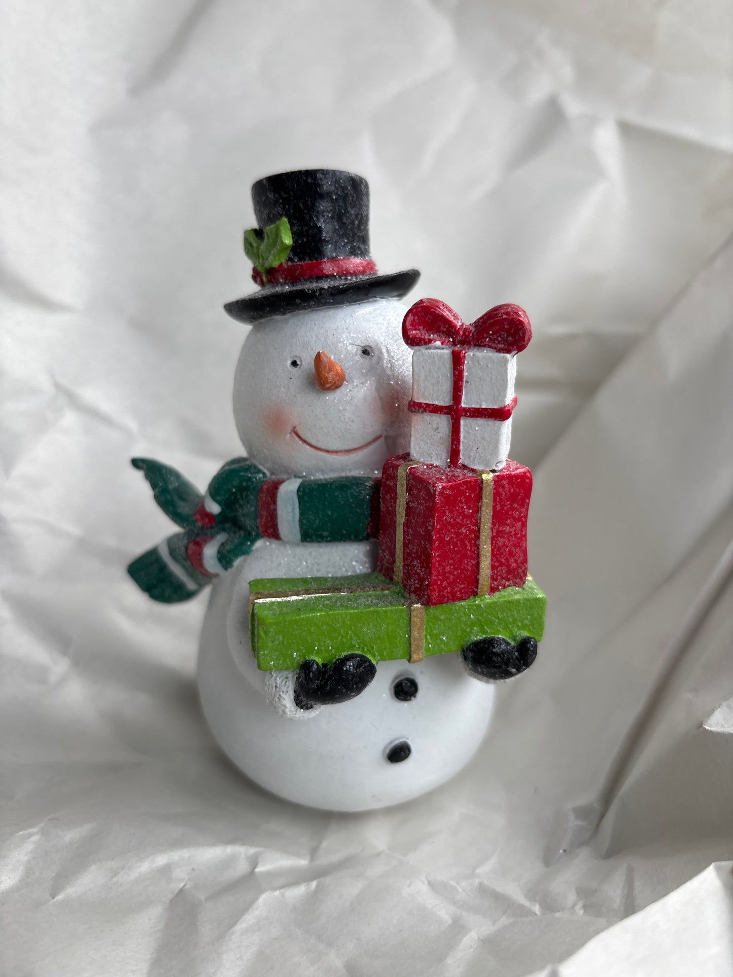 Ceramic Snowman with Gifts